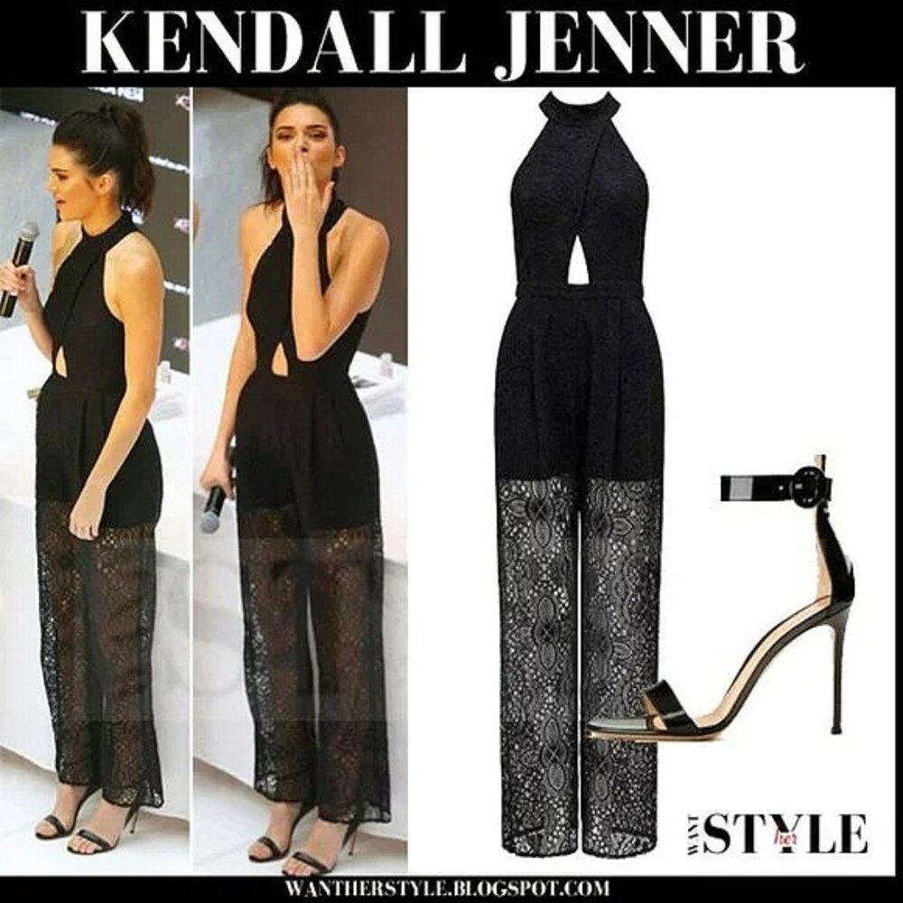 💥HOT ITEM💥KENDALL & KYLIE FOREVER NEW HANNAH LACE JUMPSUIT in BLACK